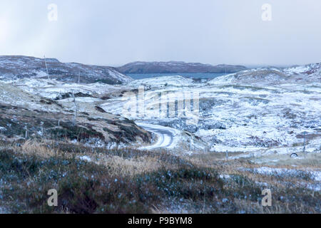 Winter scene, Isle of Lewis, Western Isles, Äußere Hebriden, Schottland, Vereinigtes Königreich Stockfoto