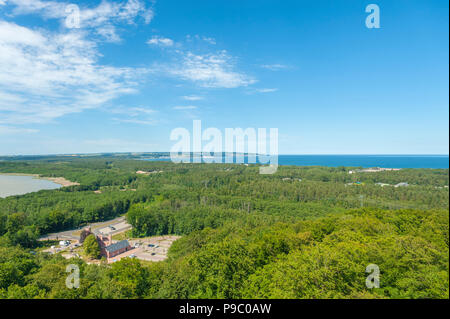 Blick von der tree top walk-in der Nähe von Prora, Rügen, Mecklenburg-Vorpommern, Deutschland, Europa Stockfoto