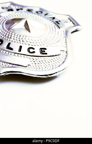 Close-up Detail einer Polizei Abzeichen aus Metall Stockfoto
