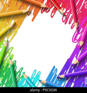 Buntstifte Schule Zeichnung Textur Hintergrund rainbow Stock Vektor