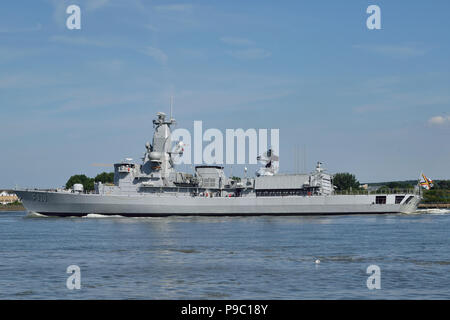 Belgischen Marine Fregatte F930 BNS Leopold I. auf der Themse in London. Stockfoto