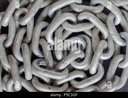 Zusammenfassung Hintergrund Textur von Alt und dreckig und Kette. Ansicht von oben. Stockfoto
