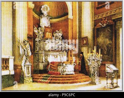 Der Schrein des heiligen Alexander Newski. Museum: Russische Nationale Bibliothek, St. Petersburg. Stockfoto