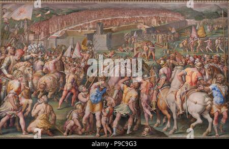 Die Erstürmung der Festung von Stampace in Pisa. Museum: Palazzo Vecchio, Florenz. Stockfoto