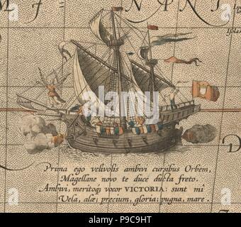 Die Victoria, ein Spanischer carrack, Schiff von Ferdinand Magellan's Armada de Molukken. (Aus 'Maris Pacifici'). Museum: private Sammlung. Stockfoto