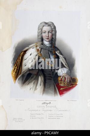 Portrait der Zar Peter II. von Russland (1715-1730). Museum: private Sammlung. Stockfoto