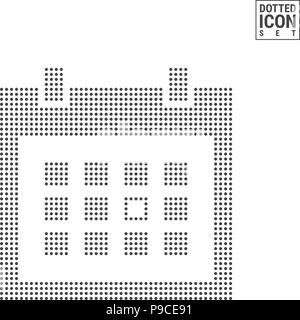 Kalender Dot Pattern Symbol. Kalender gepunktete Symbol isoliert auf weißem Hintergrund. Vektor Icon Kalender Stock Vektor