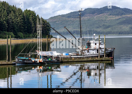 Fischerboot, Icy Strait Point, Alaska, USA, Mittwoch, 23. Mai 2018. Stockfoto