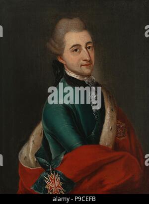 Portrait von Stanislaw II August Poniatowski, König und Großfürst des polnisch-litauischen Commonwealth (1732-1798). Museum: Wilanów Palast Museum. Stockfoto