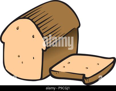 Cartoon Vector Illustration eines geschnittenes Brot Stock Vektor