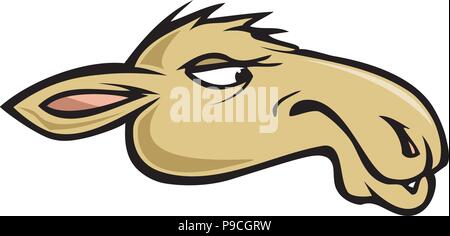 Cartoon Vector Illustration eines Kamels Kopf Stock Vektor