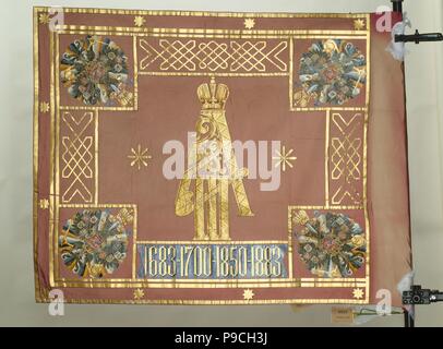 Banner der Leib-Guard Preobraschenski Regiments. Museum: Staatliche Eremitage, St. Petersburg. Stockfoto