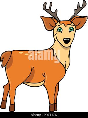 Cartoon Vector Illustration eines Hirsches Buck Stock Vektor