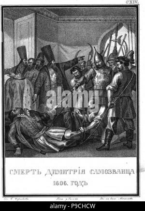 Der Tod des falschen Dmitriy I.1606 (Von 'Illustrierte Karamzin'). Museum: Russian State Library, Moskau. Stockfoto
