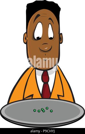 Cartoon vector Abbildung: Ein Mann auf einer Diät Stock Vektor