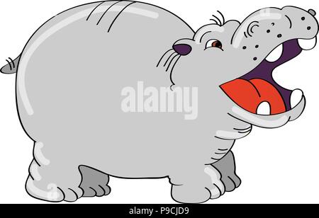 Cartoon Vector Illustration eines Nilpferds Stock Vektor