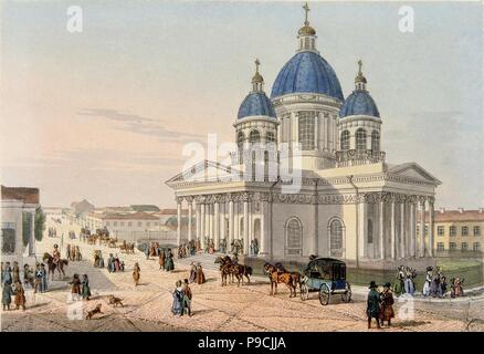 Die Dreifaltigkeitskathedrale des Izmailovsky Regiment in Sankt Petersburg. Museum: Staatliche Eremitage, St. Petersburg. Stockfoto