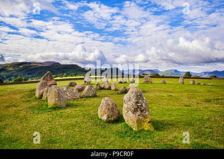 Castlerigg Steinkreis, eine megalithische ring Monument in der Nähe von Keswick, Cumbria. Stockfoto