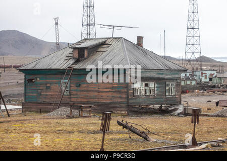 Verlassenen russischen Arktis Station, Nowaja Semlja Stockfoto