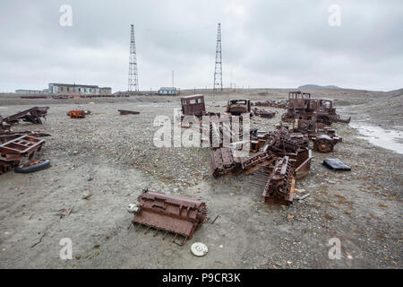 Verlassenen russischen Arktis Station, Nowaja Semlja Stockfoto