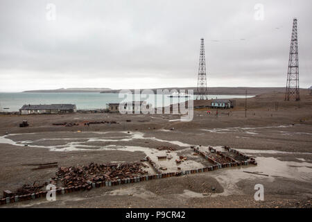 Verlassenen russischen Arktis Station, Nowaja Semlja Stockfoto