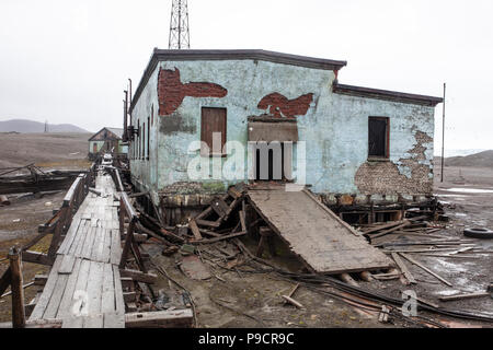 Verlassenen russischen Arktis Station, Nowaja Semlja Stockfoto