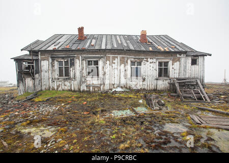 Verlassenen russischen Arktis Station, Nowaja Semlja Stockfoto