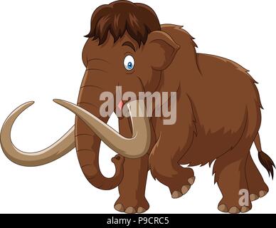Cartoon Mammut isoliert auf weißem Hintergrund Stock Vektor