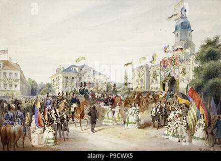 Rothbart Ferdinand - Eingabe der Königin und Prinz Albert in Coburg, 19. August 1845 Stockfoto