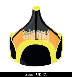 Mongolische militärischen Helm. metall Helm konische Form. Mongolei einzelnen Symbol im Comic-stil Vektor Symbol lieferbar web Abbildung. Stock Vektor