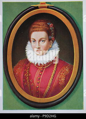 Marie de' Medic, Maria de' Medici, 26. April 1575 â € "3. Juli 1642, war Königin von Frankreich als die zweite Frau von König Heinrich IV. von Frankreich, der aus dem Haus Bourbon, digital verbesserte Reproduktion einer Vorlage drucken aus dem Jahr 1900 Stockfoto