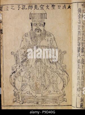 Portrait der chinesischen Denker und Philosoph Konfuzius. Museum: Regenstein Library an der Universität von Chicago. Stockfoto
