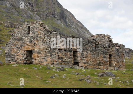 Hvalsey Kirche (Grönländisch nordischen Ruinen), in der Nähe des südlichen Grönland Qaqortoq Stockfoto