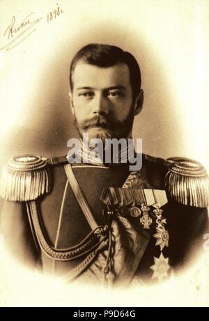 Portrait von Kaiser Nikolaus II. von Russland (1868-1918). Museum: Staatliches Historisches Museum, Moskau. Stockfoto