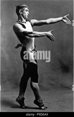 Vaslav Nijinsky in das Ballett L'après-midi d'un faune (Am Nachmittag eines Faun). Museum: private Sammlung. Stockfoto