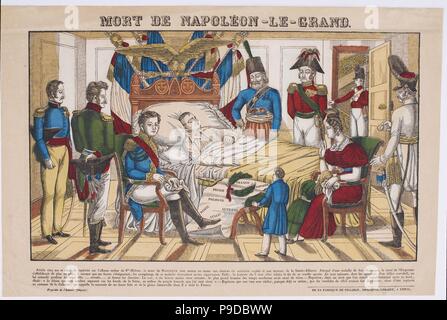 Napoleon Bonaparte auf seinem Sterbebett, 5. Mai 1821. Museum: private Sammlung. Stockfoto