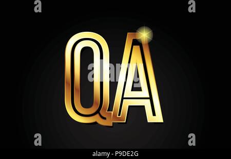Gold Buchstaben Qs ein Logo Kombination Design Geeignet für eine Firma oder ein Unternehmen q Stock Vektor