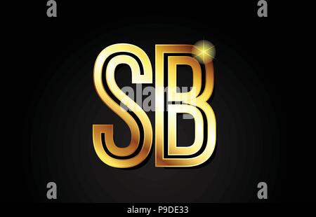 Gold Buchstaben sb s b logo Kombination design geeignet für ein Unternehmen oder ein Geschäft Stock Vektor