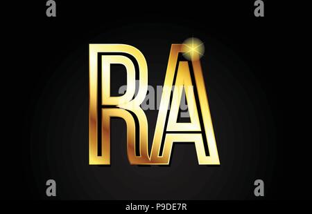 Gold Buchstaben ra r ein Logo Kombination design geeignet für ein Unternehmen oder ein Geschäft Stock Vektor