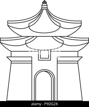 Die Chiang Kai Shek Memorial Hall Symbol auf weißem Hintergrund, Vector Illustration Stock Vektor