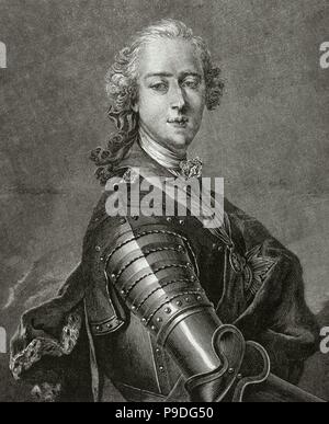 Charles Edward Stuart (1720-1788), bekannt als der Junge Anwärter und der Junge Chevalier. Zweite Jacobite Anwärter auf den Thron von England, Schottland, Frankreich und Irland, als Charles III, aus dem Tod seines Vaters im Jahr 1766. Porträt. Gravur von R. Taylor. Stockfoto