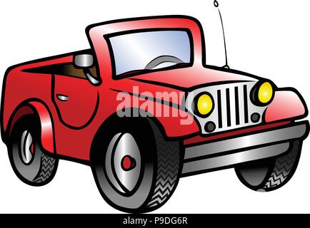 Cartoon Vector Illustration eines Jeep Stock Vektor