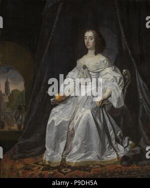 Portrait von Maria Stuart, Prinzessin von Oranien (1631-1660), der Witwe von Wilhelm II. Museum: Rijksmuseum, Amsterdam. Stockfoto