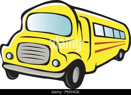 Cartoon Vector Illustration School Bus Stock Vektor