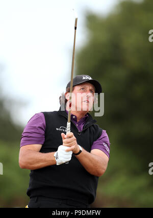 Die USA Phil Mickelson während der Vorschau Tag drei der Open Championship 2018 in Carnoustie Golf Links, Angus. Stockfoto