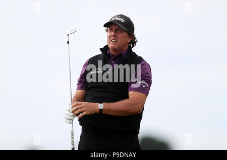 Die USA Phil Mickelson während der Vorschau Tag drei der Open Championship 2018 in Carnoustie Golf Links, Angus. Stockfoto