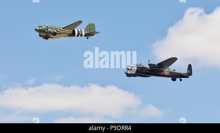 Die Schlacht um England Memorial Flight feiert 100 Jahre der Royal Air Force an der Royal International Air Tattoo 2018 Stockfoto