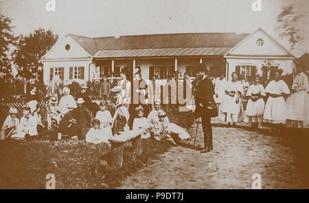 Pjotr I. Tschaikowsky (1840-1893) mit der Davydov Familie in der Kamenka Immobilien. Museum: Zustand S. Tschaikowsky Memorial Museum, Klin. Stockfoto