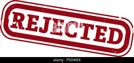 Red grunge Gummi Stempel mit Wort abgelehnt Stock Vektor