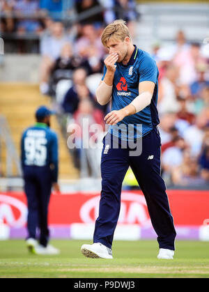 Englands David Willey während des dritten Royal London einen Tag international bei Emerald Headingley Leeds. Stockfoto